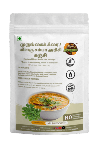 Moringa Leaves with Milagu Samba Kanji Mix